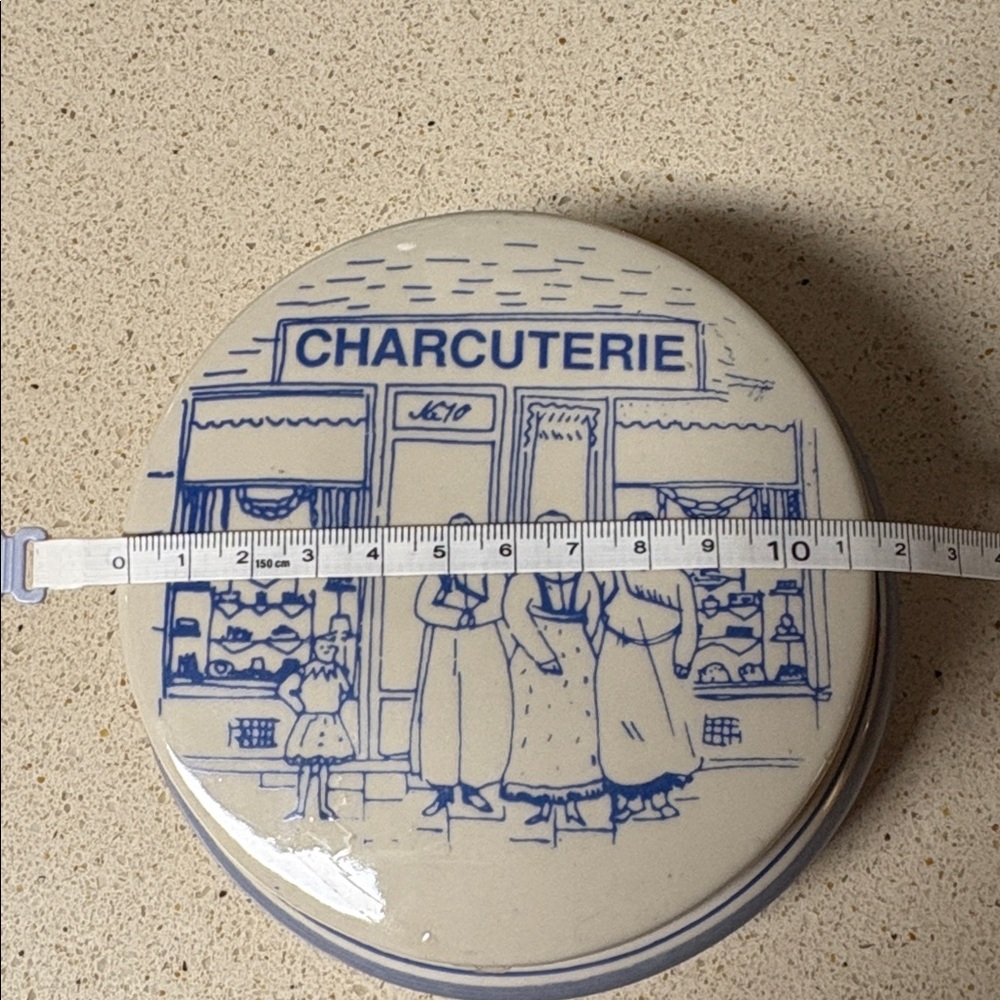 Blue and White Charcuterie themed butter or sauce dish with lid - Picture 6 of 6